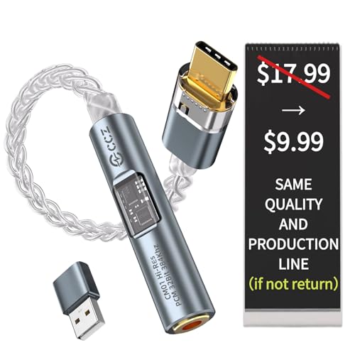 KB EAR 2026 Latest USB C DAC Audio Adapter with Headphone Amplifier, USB C to 3.5mm Audio Adapter for Wired Headphones, Hi-Res Type C DAC Compatible with iPhone 15, Android, Laptop & Tablet (Silver)