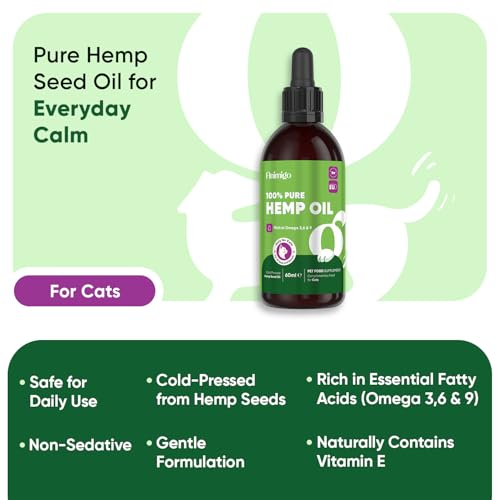 Hemp Oil for Cats 60ml - Pure, Natural & Cold-Pressed - Cat Calming Products for Loud Noises, Car Rides & Home Alone - Rich in Omega 3, 6 & 9 - Cat Calmer for Skin, Coat, Bones & Joints - Image 3