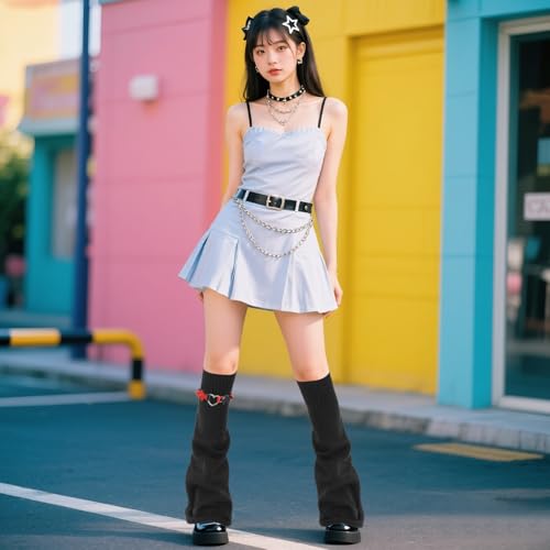 Image of Junely Leg Warmers for Women Kawaii Leg Warmer Cute Legwarmers Japanese Socks Emo Lolita Gyaru Harajuku Accessories