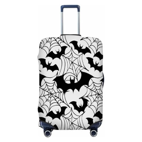 Halloween Bat Spider Web Stretchable Luggage Covers for Suitcase TSA Approved, Dust Proof and Scratch Resistant Travel Luggage Protector for Carry On (25-28 in)