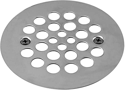 Image of Westbrass A3193-26 4-1 /4 inch OD Brass Shower Strainer Grid Drain Cover, Polished Chrome