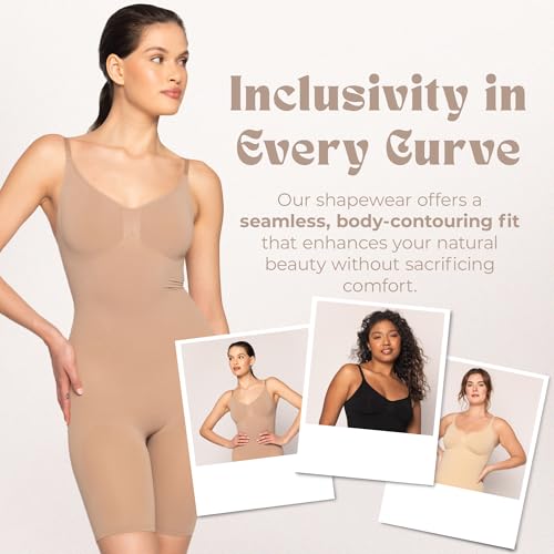 Essenciel Body modelador feminino sem costura para esculpir, controle de barriga, levanta bumbum, em