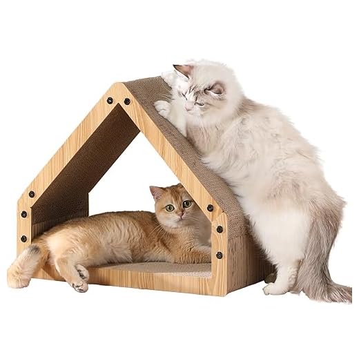 FUKUMARU Griffoir pour Chat, Design en Carton Confortable, sûr et sécurisé pour Les Chatons, respectueux de l'environnement, Surface biseautée de 41 cm, capacité de Charge maximale 10 kg