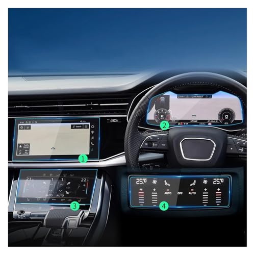 Film Protecteur en Verre Trempé pour Navigation Audi Q7 2023