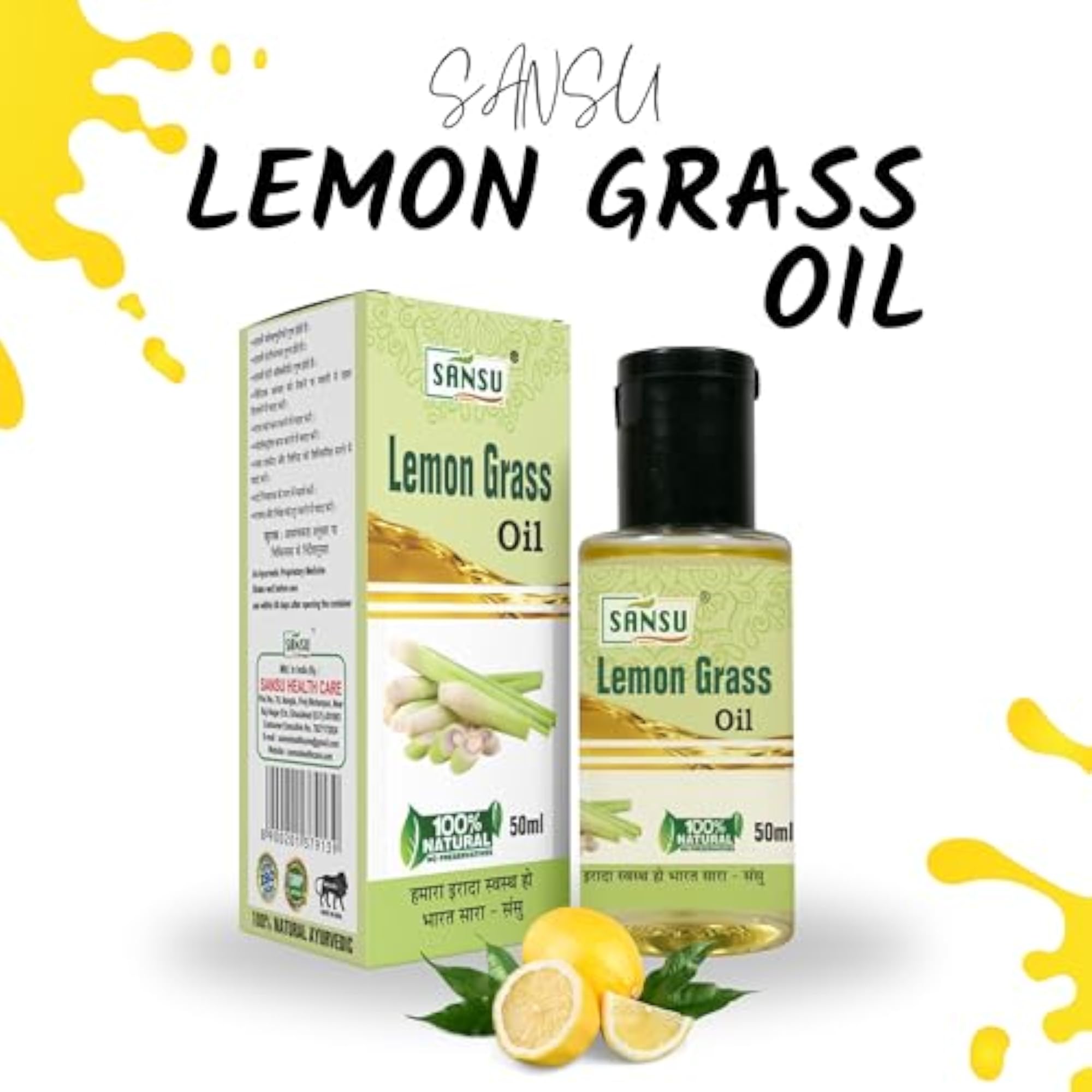 Sansu Leamongrass Ayurvedic Oil, 50ml Combo Pack
