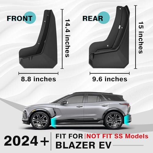 Image of BestEvMod Mud Flaps Splash Guards Fit for Chevrolet Blazer EV 2026 2025 2024 Accessories Fender Dirt Protection Winter Sediment Dirt Protection No Need to Drill Holes Set of 4 NOT FIT SS Models