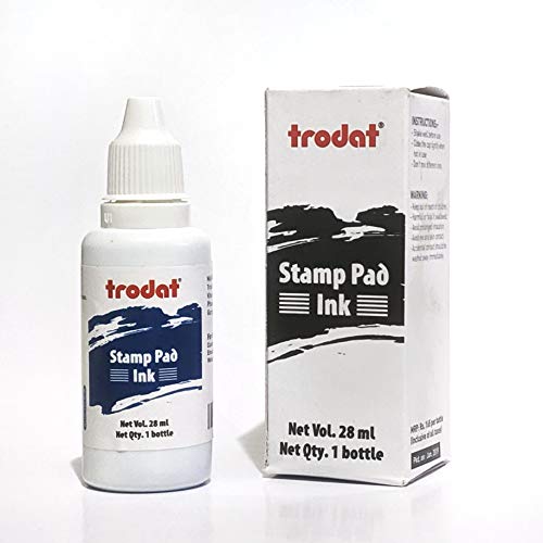 Image of Trodat Stamp Pad Ink - Blue Ink - 28ml - Premium Replacement Ink for Use with Most Self Inking Stamps and Rubber Stamp Pads
