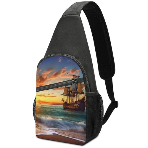 Mochila tipo sling blanca para senderismo y uso casual