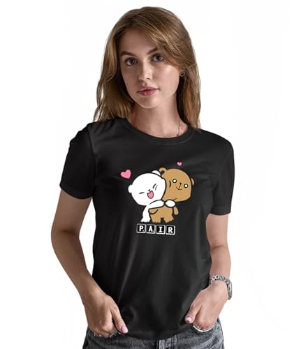 Image of INDISSH Couple Love Printed Matching 100% Cotton Tshirt for Men and Women - CPN-Pair