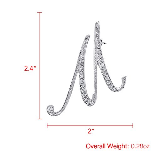 Image of Letter Brooch A-Z 26 Personalized Design Initial Letters Pins Clear Crystal Rhinestone Brooch pin
