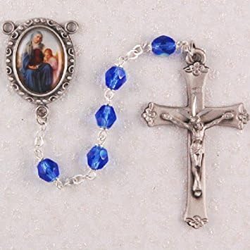 6MM BLUE ST. ANNE ROSARY