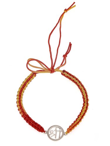 Image of Sukkhi Rakhi 925 Sterling Silver Radha-Krishna Idol Rakhi Bracelet for Men with Roli Chawal & Free Greeting Card with Certificate of Authenticity | 925 Silver Rakhi for Brother