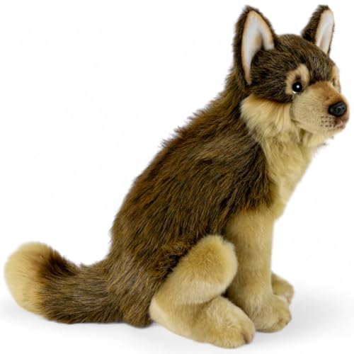 Loup en peluche assis Carl Dick collection premium 28 cm - 4