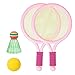 Anwangda - Set di racchette da tennis, per sport all'aria aperta, regalo per bambini, con 2 palline da allenamento, set di racchette da tennis, colore: rosa