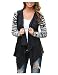 AuntTaylor Womens Plain Hi Low Asymmertric Hem Long Sleeve Cardigans Black L