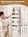 Criusia Over the Door Organizer, 6-Shelf Closet Hanging Storage with 13 Mesh Pockets, 55lbs Capacity Behind the Door Storage for Baby Nursery, Bathroom, Bedroom, and Dorm, Beige