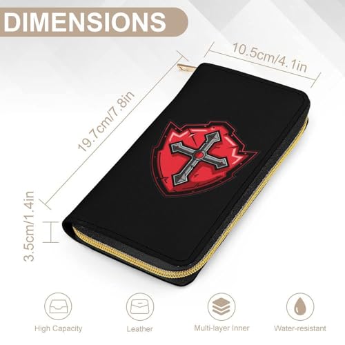 Knights Templar Crusader Cross Wristlet Wallets for Men Women Leather Purse Clutch Cute Card Holder2