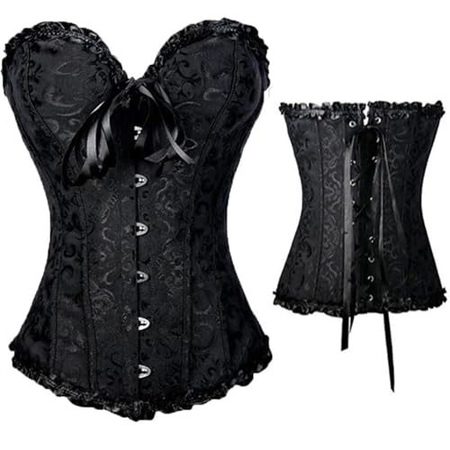 Corset bustier sexy à baleines intégrées et nœud satiné