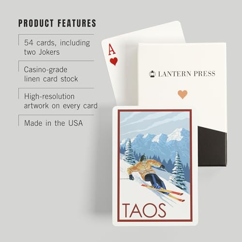 Lantern Press Taos New Mexico Baraja Póker 52 Cartas miniatura 3