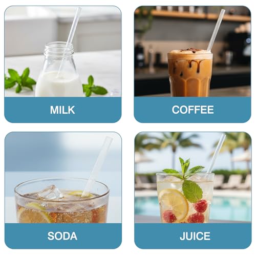 Image of 250pcs Clear Straws Disposable, 10.3 Inches Plastic Drinking Straws, Extra Long Straws for 30oz Tumblers, Protein Shakers, Milkshakes, Soda & Iced Coffee