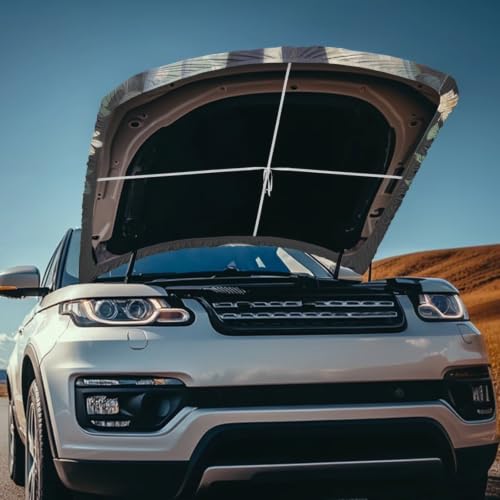 Image of Floral Ghost Car Hood Cover, Wild Flower Removable Automotive Exterior Accessories Halloween Ghost Washable Elastic Car Bonnet All-Season Protection for SUV Sedan