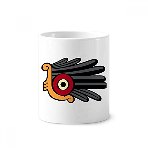 Tasse blanche céramique motif indien 350ml et pot à crayon de table