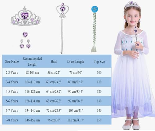 LiUiMiY Ragazze Abiti da Principessa Elsa Costume