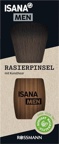 Blaireau de rasage synthétique moussant ISANA MEN pour rasage doux