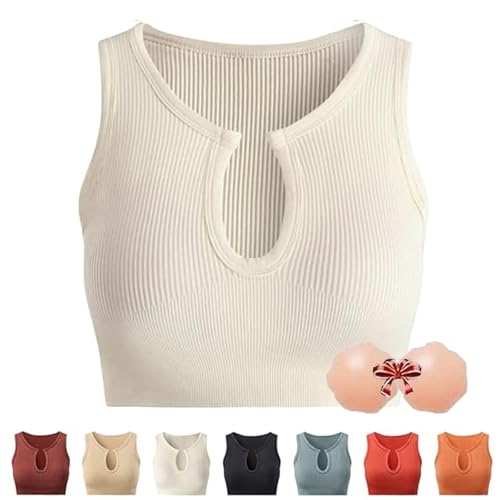 Top Corto Shape Me up De Getheyshape, Sujetador Shape Me Up, Tops Cortos Cómodos Que Realmente Levantan Y Sujetan(Off-White,M)