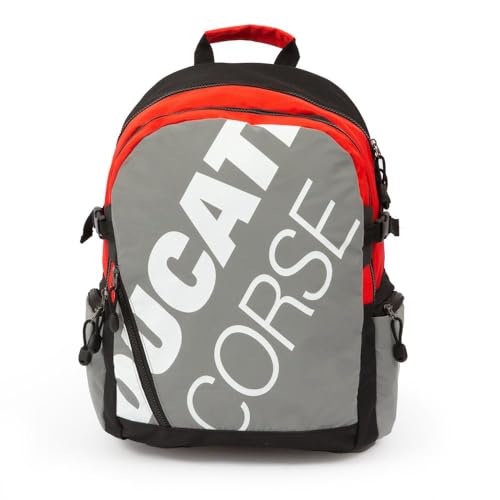 DUCATI Corse - Zaino Round Xl 26 LT, Schienale Comfort Back,Tasca Frontale,Tasca Interna,Maniglia In Tessuto,Spallacci Imbottiti. Dim. 31 X 42 X 20 Cm.