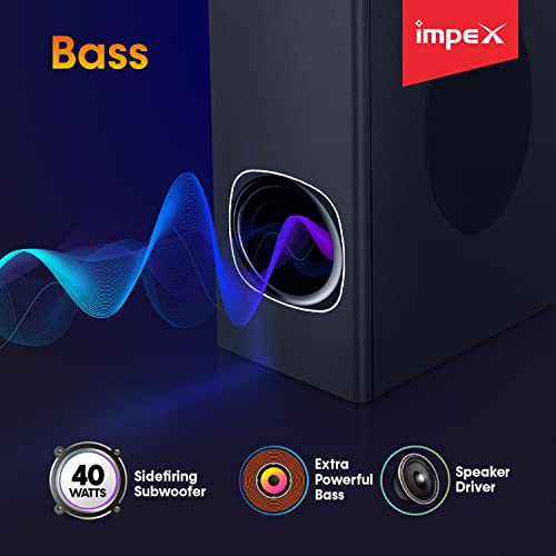 Image of Impex Boombar DK 400 2.1 Channel High Bass Bluetooth Soundbar with 80 Watts (Black)