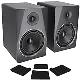 Rockville Pair APM8B 8' 2-Way 500 Watt Powered USB Studio Monitor Speakers+Pads