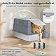 SZEE XL Edelsthal Katzenklo mit 180° Klappdeckel, Hohe Rand Katzentoilette Edelstahl mit Deckel, Aktivkohlebeutel Katzentoilette, Stainless Steel Litter Box with Scoop-58,3x37,1x37,5cm, Dunkelgrau