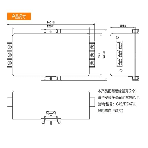Filtre de puissance monophasé CW4L3-30A-S triphasé 220V anti-interférence