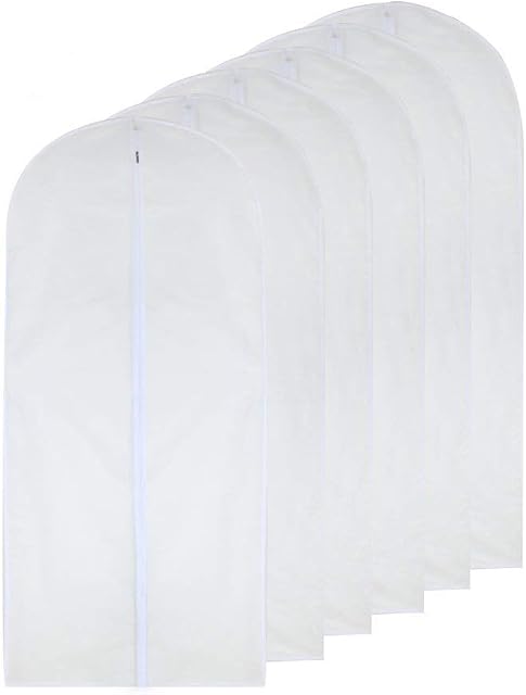 Sac à vêtements transparent 24'' x 40'' Sacs à vêtements blanc respirant à fermeture éclair Couverture de poussière pour vêtements de danse de costume 6