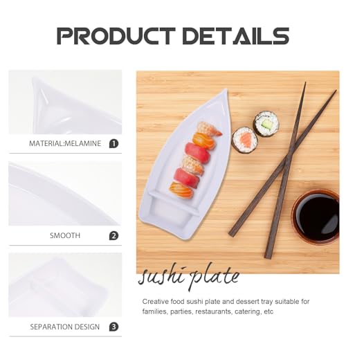 Bandeja para servir Sushi en forma de barco, pequeña miniatura 4