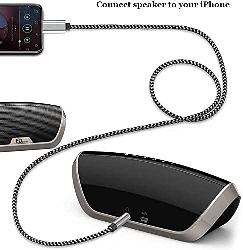 Aux Cord for iPhone, Apple MFi Certified 2Pack Lightning to 3.5mm Aux Cable for Car Compatible with iPhone 14 13 12 11 XS XR X 8 7 6 iPad iPod for Car Home Stereo Headphone Speaker, 3.3FT Silver