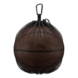 Sac à Ballon en Maille Filet Noir 33x15cm, Sac de Transport Portable avec Cordon de Serrag...