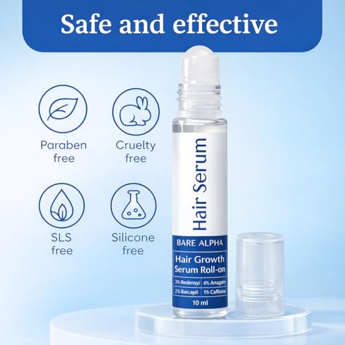 Image of Rosemary Hair Growth Serum (Roll On) | Boosts Hair Density, Stimulates Growth & Reduces Hair Fall | Enriched with Rice Water | For Women & Men (30ml - Roll On)