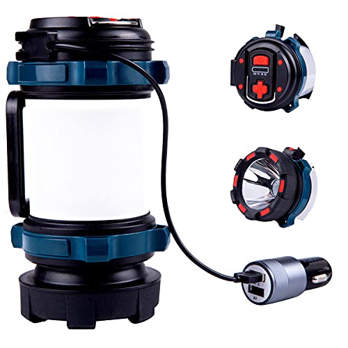LED Camping Lantern Rechargeable, IPX4 Waterproof, 6 Modes + Stepless Dimming, Large-Capacity Power Banks, High-Lumen Flashlights, Suitable for Hurricane Emergency, Outdoor, Adventure, Family