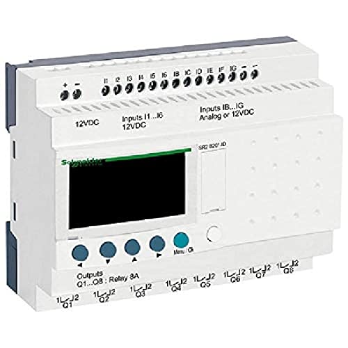 Module relais ZELIO II 12E/8R 12CC ecran horloge pour tableau electrique