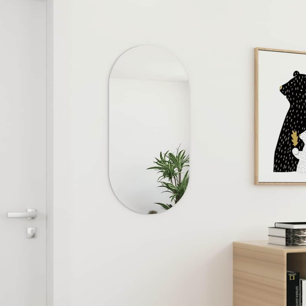 vidaXL Espejo Dormitorio Vestidor Pasillo Entrada Cuarto de Baño Ducha Aseo Colgante Decoración Habitación Salón Sala de Estar 80x40 cm Vidrio
