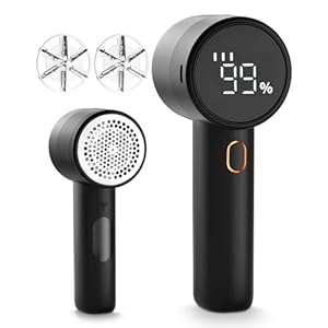 Rasuradora de telas, removedor de pelusa, recargable, eléctrica y portátil, 3 velocidades, 6 cuchillas, pantalla LED digital, para quitar pelusas de ropa, muebles, suéteres, sofás, mantas
