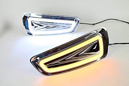 1Set White/Yellow LED DRL Daytime Running Lamps Fog Lights With Turn Signal Generic fit for Ford Raptor F150 2009-2014
