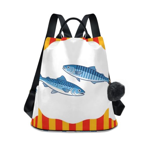 Sac à dos antivol pour femme fini les pickpockets avec ce motif poisson