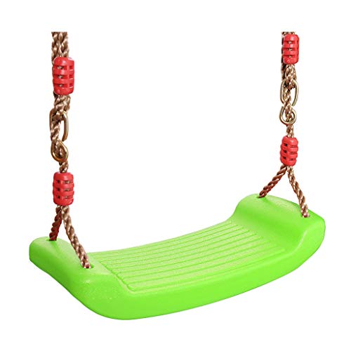 Liutao Children's Garden Swing Adjustable Rope Seat Indoor Outdoor Plastic Swing Seat (Color : Green, Size : 42 * 17 * 4cm)