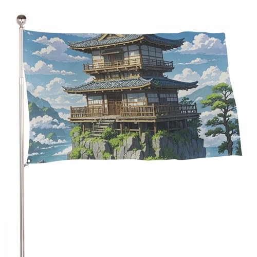 Drapeau architecture japonaise de jardin pour embellir vos fêtes de Noël en plein air