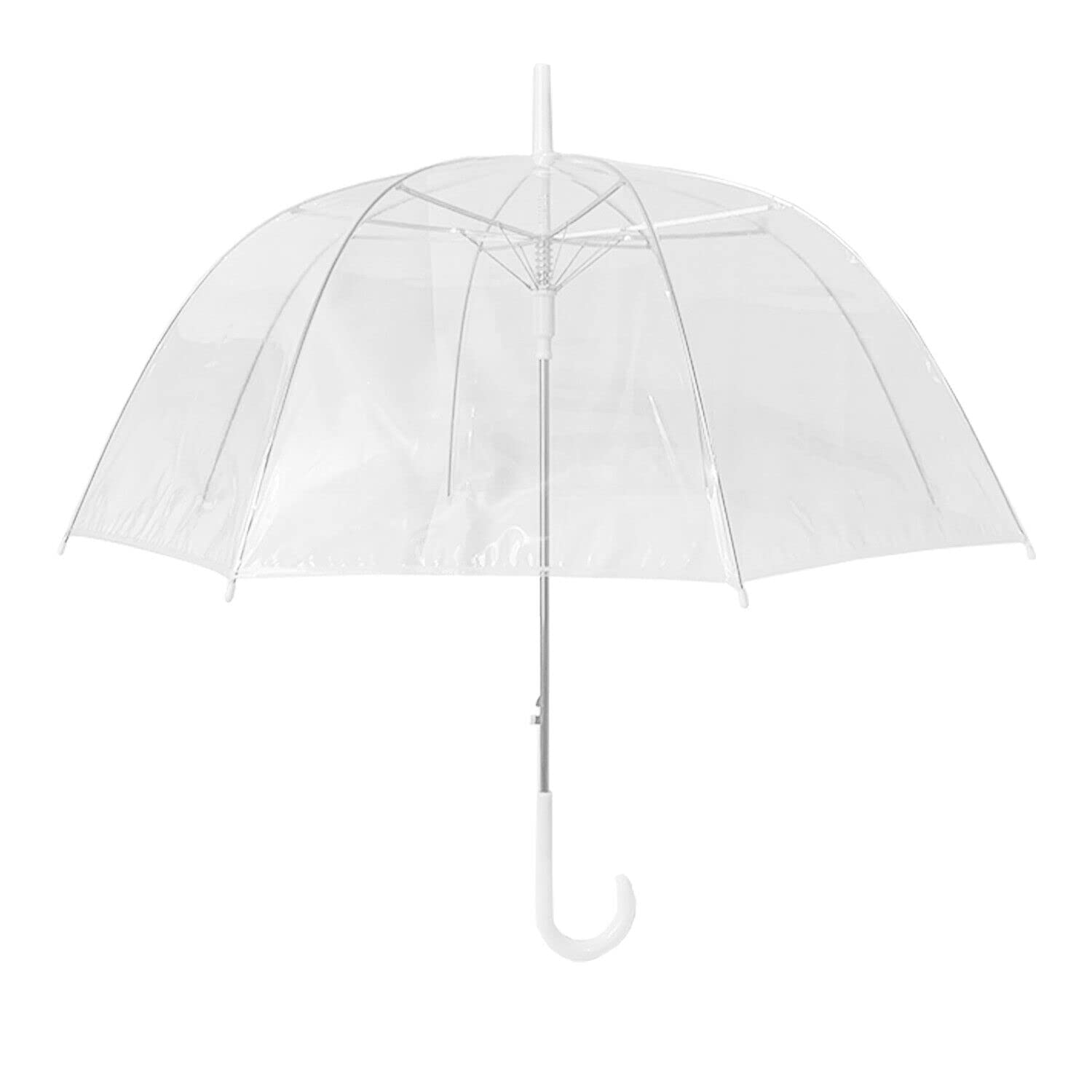 Lot de 4 parapluies de pluie en forme de dôme transparent pour mariage, avec poignée blanche et pique, pour la marche, pour femme, homme, unisexe, pour fête, demoiselle d'honneur, mariée, mode
