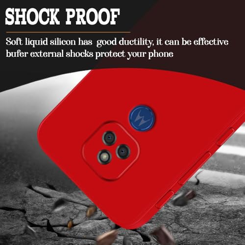 Image of Back Cover for Motorola Moto G9 4G / E7 Plus 4G | Full Camera Protection | Premium Liquid Silicon Case | Flexible Bumper Case for Motorola Moto G9 4G / E7 Plus 4G (Red)