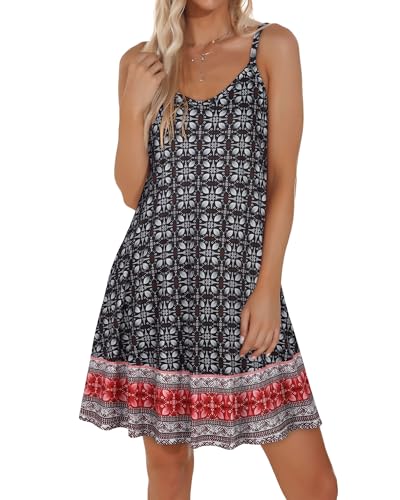 Image of JOELLYUS Womens Spaghetti Strap Dress Summer Dresses Beach Cover Ups Casual Sundresses with Pockets 2026